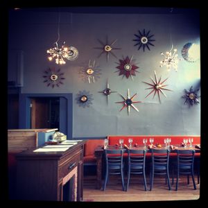 Restaurant interior at The Slide Inn in Portland