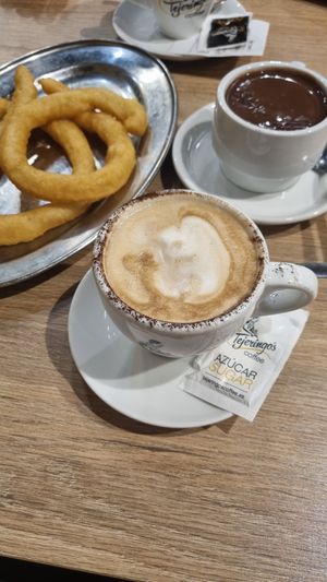 churros, chappuchino, hot chocolate at Tejeringo's Coffee in Malaga