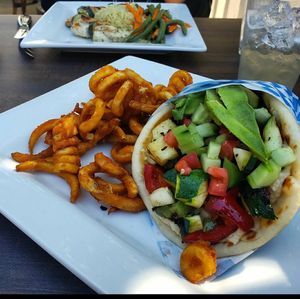 Veggie pita with hummus at The House of Pita in Murphys