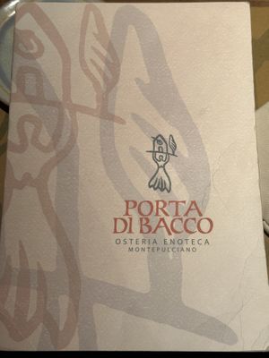 Menu  at Osteria Porta di Bacco in Montepulciano