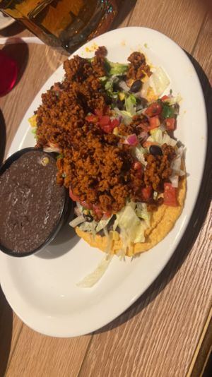Vegan tostada  at La Rumba Restaurant Latino in Asheville