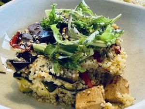 Couscous con verduras y tofu  at Sea Playa in Ajo