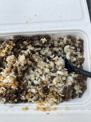 all mixed together   at Abu Amr Koshari  in Amsterdam