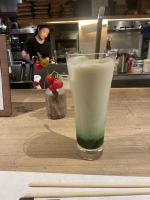 Soy milk cocktail  at Tofu Sorano Minami Senba in Osaka