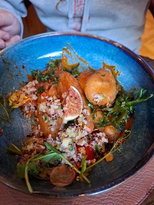 Tofu crispy pieces with some stolen quinoa salad 🥗 😋 at The Brasserie at Ballygarry Estate Hotel and Spa in Tralee