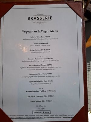Lovely menu,  display it Ballygarry! at The Brasserie at Ballygarry Estate Hotel and Spa in Tralee