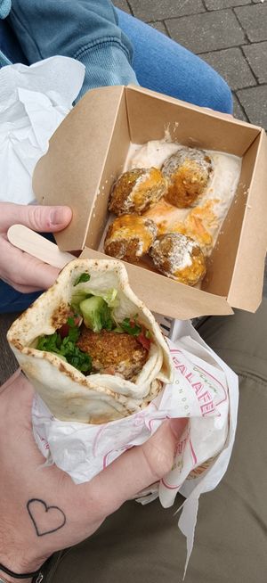 Falafel Wrap and a Falafel Box at Viva Falafel Boxpark Wembley in North West London