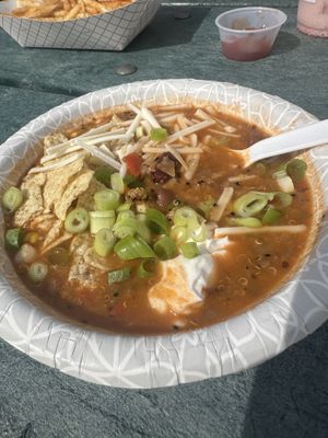 Chick’n tortilla soup  at Vegan AF Box in Gunnison