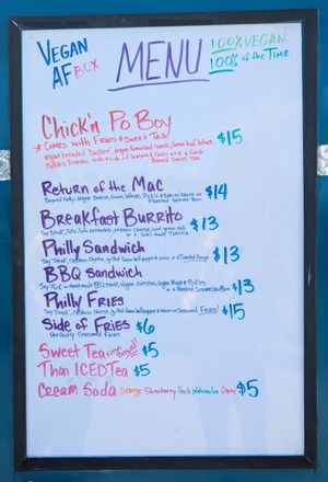 Menu at Vegan AF Box in Gunnison