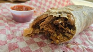 Breakfast burrito served all day at Vegan AF Box in Gunnison