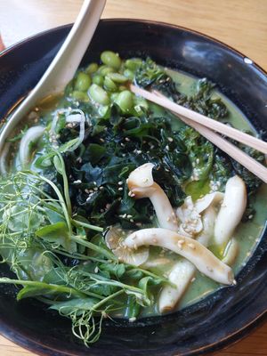 Green ramen bowl at HIKARI in Zurich