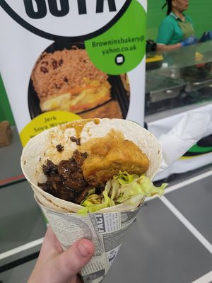 Jerk Soya Wrap at Brownins Food in Smethwick