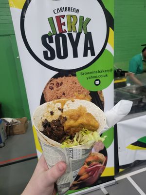 Jerk Soya Wrap at Brownins Food in Smethwick