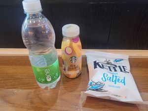 Sparkling Water, Smoothie and Crisps at Starbucks Coffee in Broughton