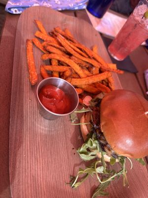 Mushroom burger  at The Sandbar Patio Grill in Boise