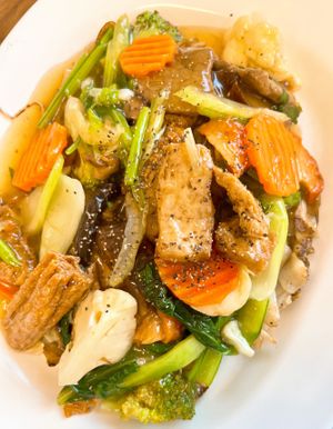 Hủ Tiếu Xào (Rice Noodles Stir Fry with Vegan Gravy)  at Tinh Lac Quan in Inala