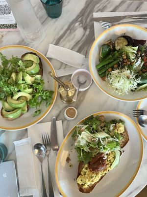 Avocado toast and salad   at Bills Ginza in Tokyo