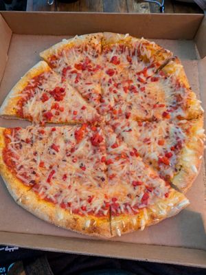 Vegan pepper pizza at BrewDog in Canal Winchester