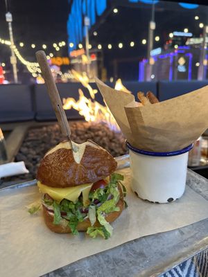 Plant-based cheese burger   at BrewDog in Las Vegas
