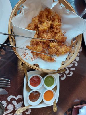 Corn fritters at Mughal in Kyoto