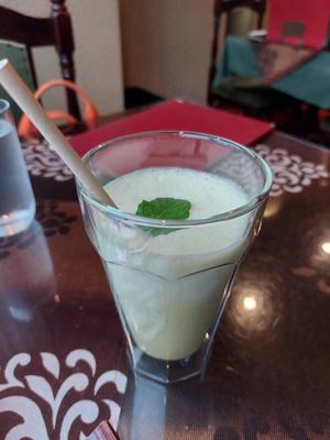 Fresh Mint & pineapple juice at Mughal in Kyoto