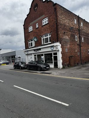 Space to pull in and there are tables inside   at Sea and Earth - Leek in Leek