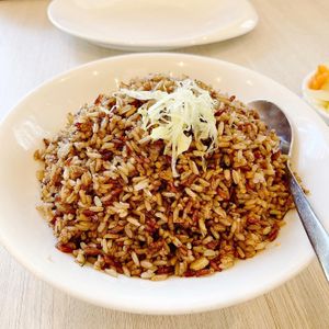 Olive fried rice at Whole Earth 环界蔬食 in Central Singapore