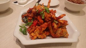 Sambal oyster mushrooms at Whole Earth 环界蔬食 in Central Singapore