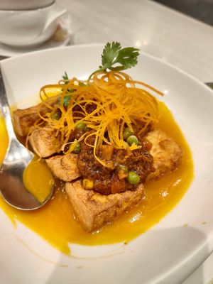 Pumpkin tofu at Whole Earth 环界蔬食 in Central Singapore