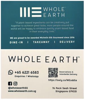 Contact information   at Whole Earth 环界蔬食 in Central Singapore