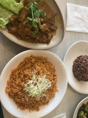 Penang Rendang with Tom Yam Rice (spicy and delicious) at Whole Earth 环界蔬食 in Central Singapore