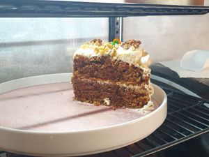 Carrot cake at Mood Cafe in London