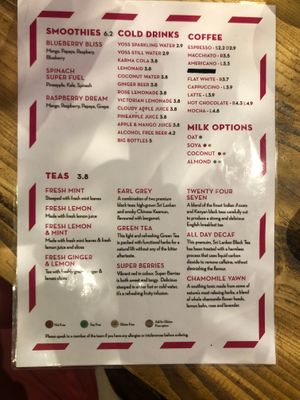 The Mood drinks selection at Mood Cafe in London