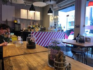 The inside of Mood at Mood Cafe in London