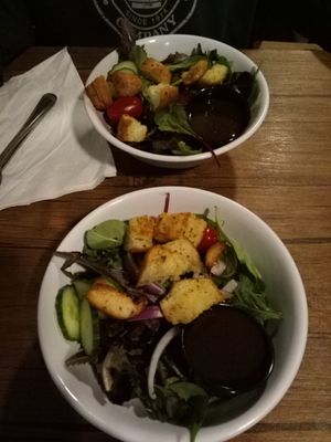 Homemade vegan croutons at Little E's Pizzeria in Greensburg