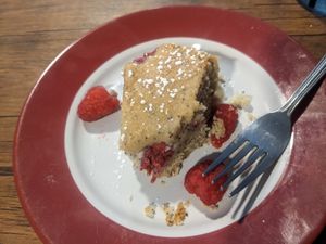 Lemon raspberry poppy seed cake 🎂 at Little E's Pizzeria in Greensburg