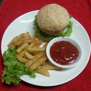 THE ONLY VEGETARIAN/ VEGAN BURGER IN TOWN. at Coriander in Phnom Penh