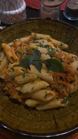 i ordered the veggie pasta and asked for it to be prepared vegan, so tasty!  at Retro Corner in Essaouira