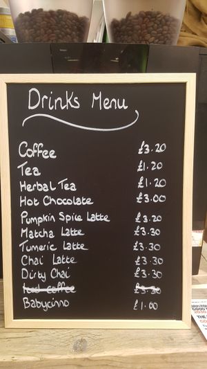 Coffee menu at Busy V Bakery  in Bristol