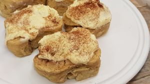 Cinnamon buns at Busy V Bakery  in Bristol
