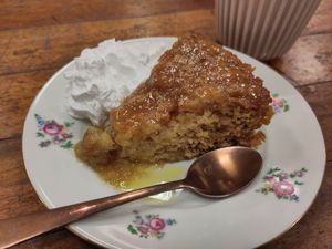 Sticky vanilla sponge pudding at Busy V Bakery  in Bristol