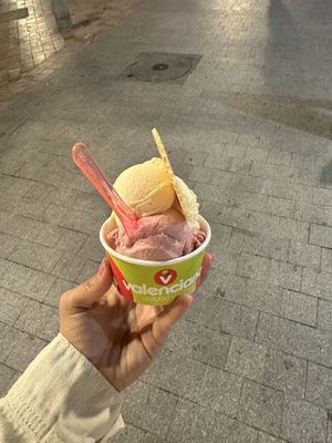 Helado de frutos rojos y melón   at Valenciano in Nerja