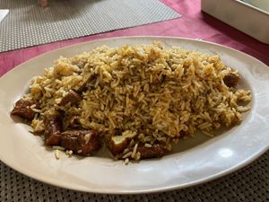 Spicy tofu rice   at JJ's Cafe in Newcastle Upon Tyne