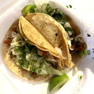 veggie tacos no cheesee  at Sara's Mexican Food in San Diego