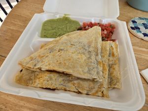Soyrizo quesadillas at Sara's Mexican Food in San Diego