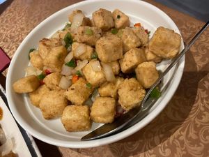 Salt n pepper tofu   at Happiness Inn in Newcastle Upon Tyne