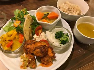 Dinner set at Gopinatha in Tokyo