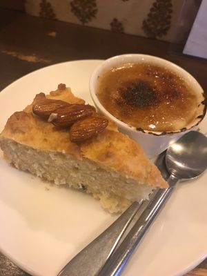 Sweet potato cake and creme brulee at Gopinatha in Tokyo