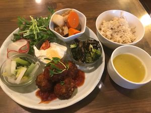 Lunch veggie balls at Gopinatha in Tokyo