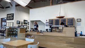 Cacao bar and cafe menu   at Dick Taylor Craft Chocolate in Eureka